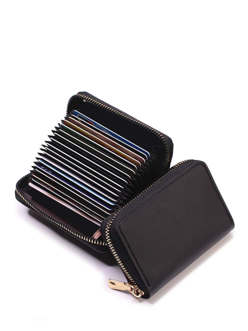 Business Card Holder Wallet Women Men Gray Bank ID Credit Card Holder 20 Bits Card Wallet PU Protects Case Coin Purse RFID Anti-theft