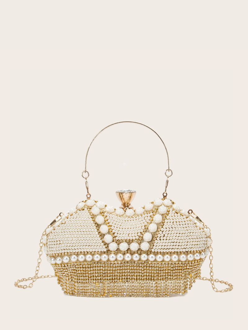 Faux Pearl Decor Evening Bag