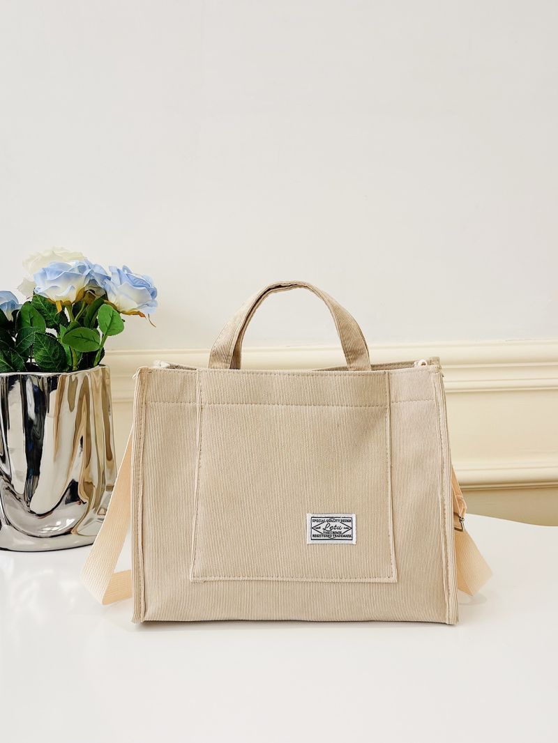 Letter Patch Decor Shopper Bag