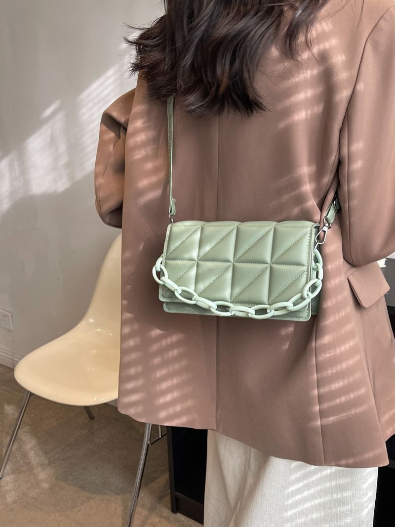 Mini Quilted Chain Flap Square Bag