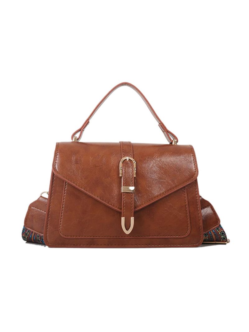 Minimalist Buckle Decor Flap Square Bag