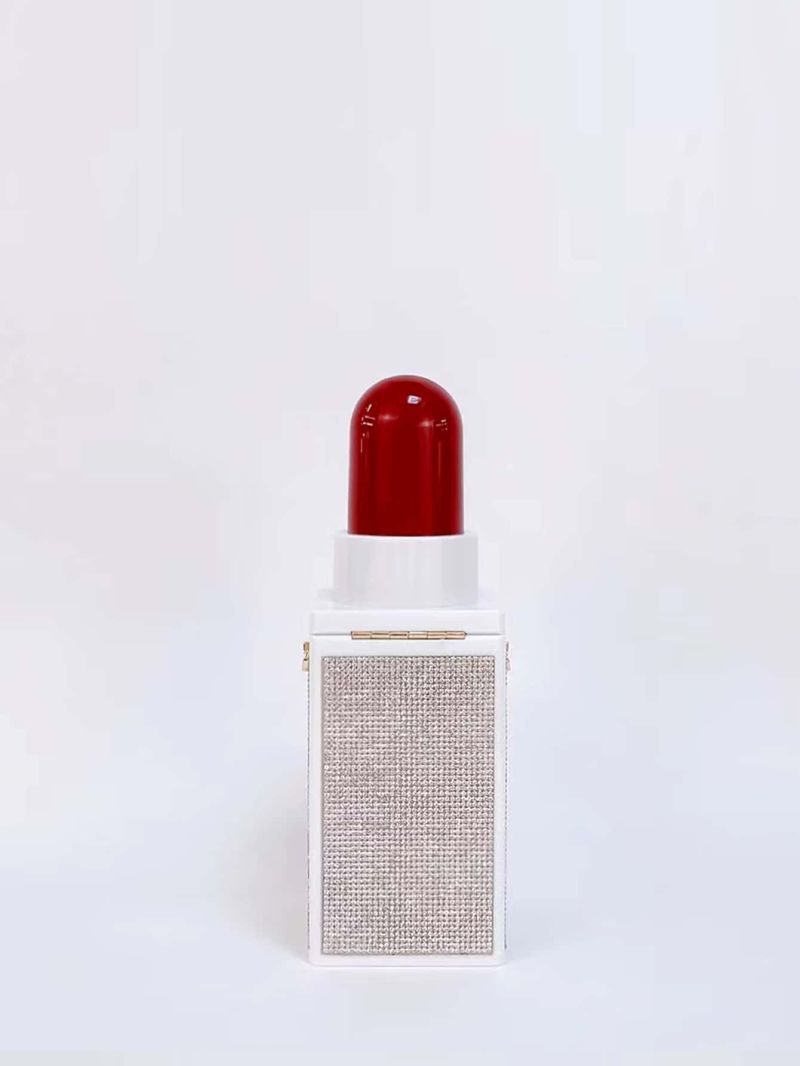 Mini Rhinestone Decor Lipstick Design Evening Bag