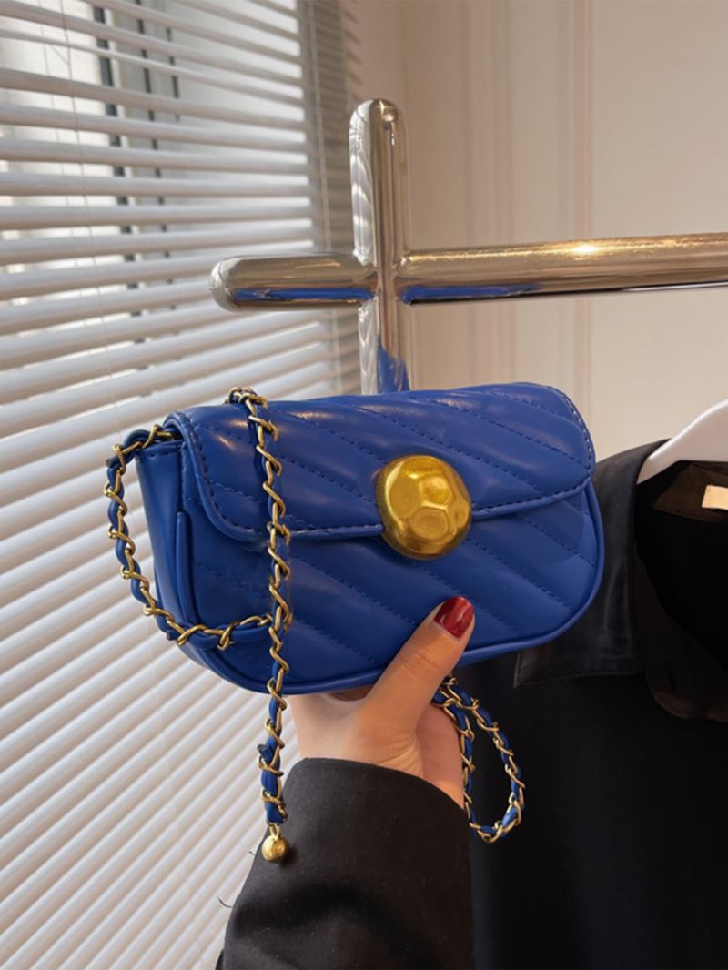 Mini Quilted Metal Lock Flap Chain Square Bag