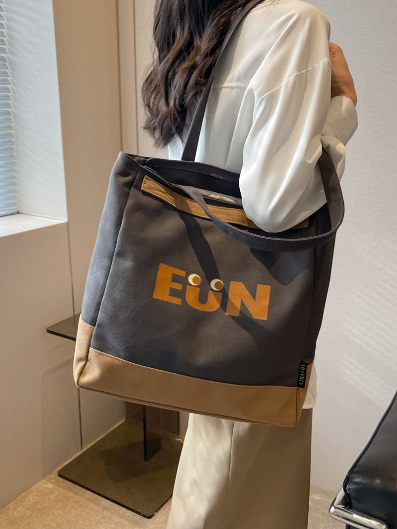 Letter Graphic Shopper Bag