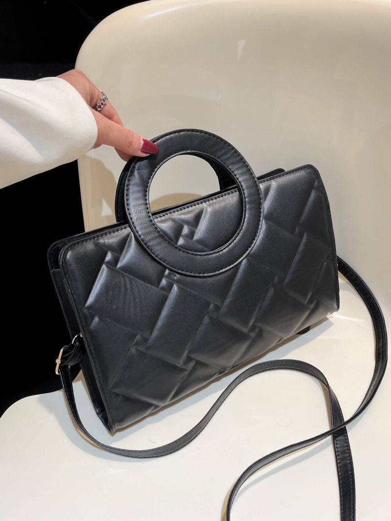 Quilted Double Handle Square Bag