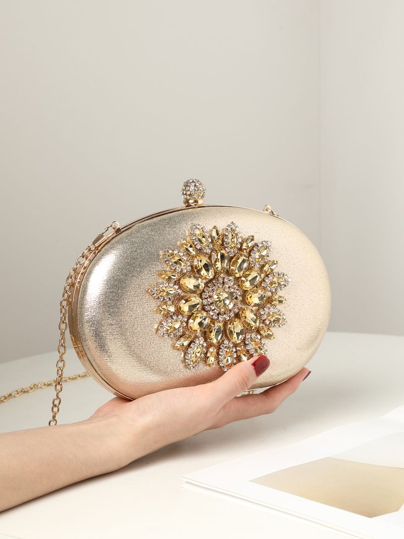 Mini Rhinestone Decor Chain Box Bag