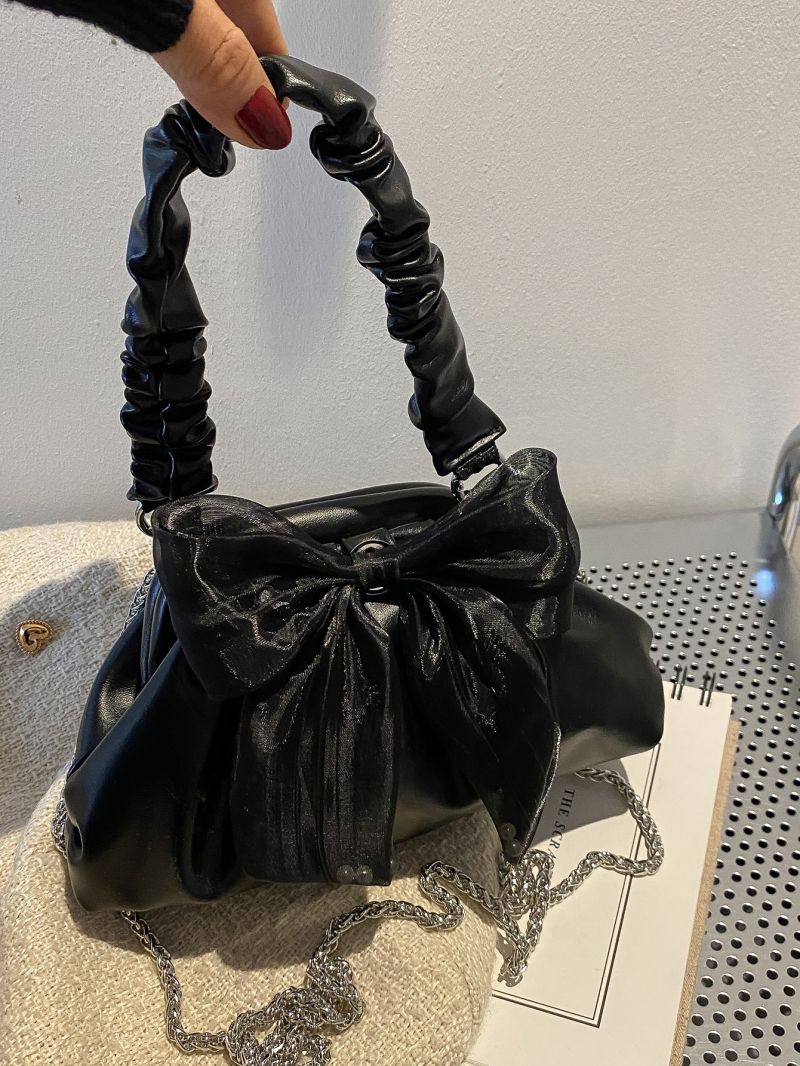 Bow Decor Ruched Bag