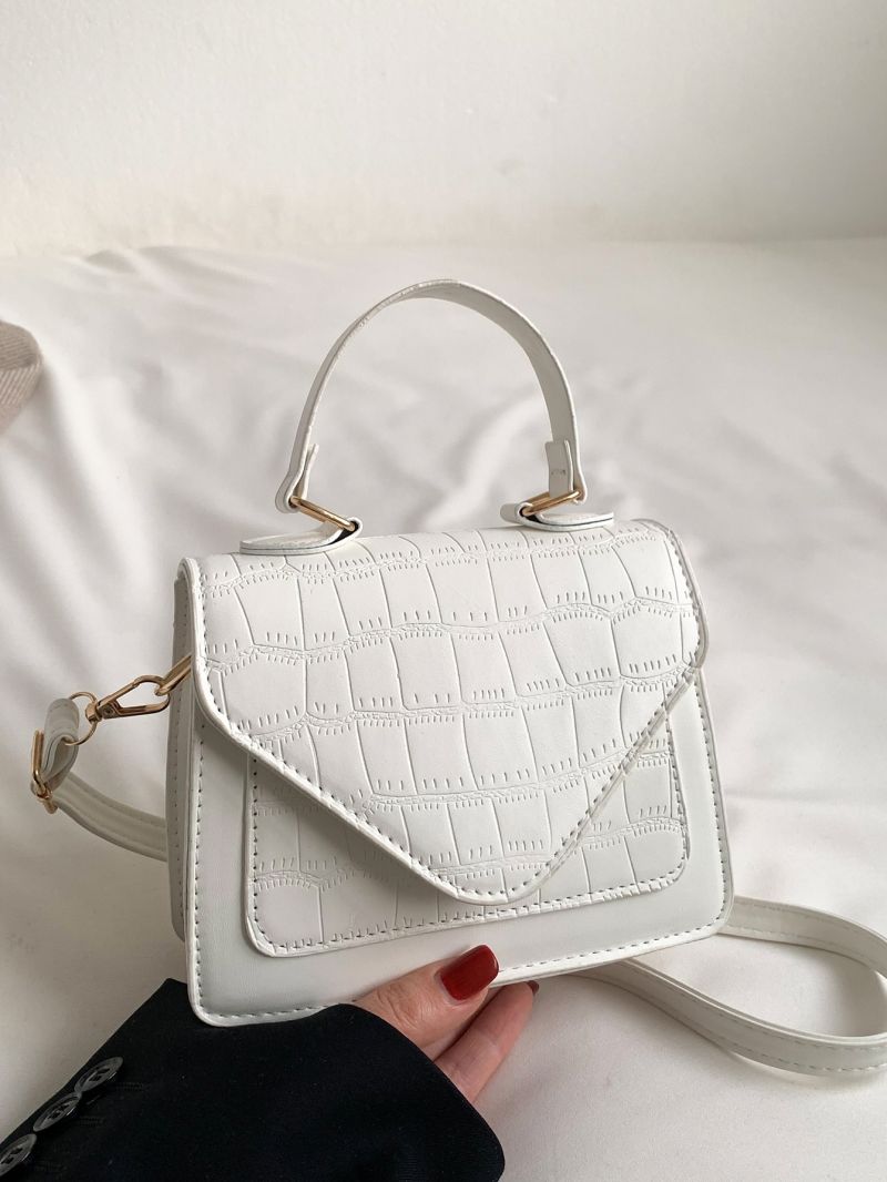 Mini Square Bag Crocodile Embossed Top Handle