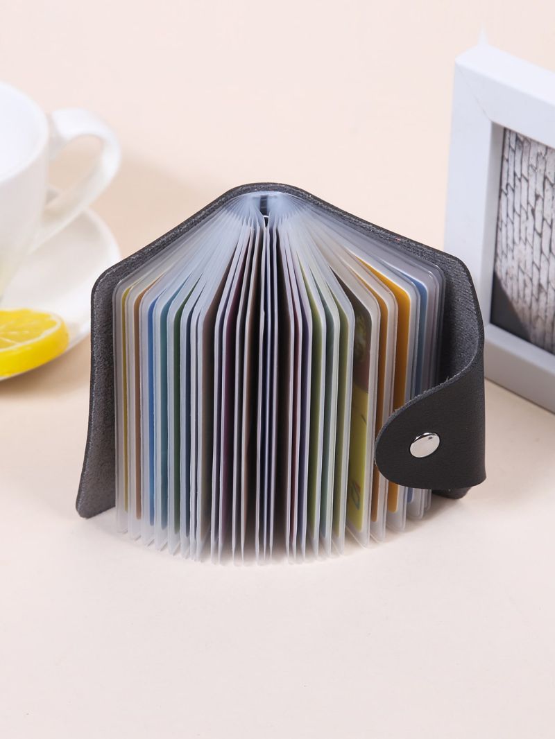 26 Bits Credit Card Holder Business Bank Card Pocket PVC Large Capacity Card Cash Storage Clip