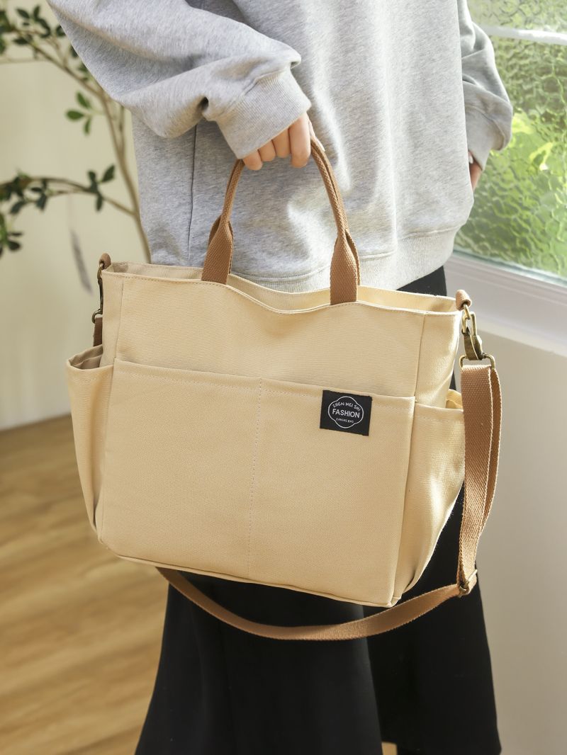 Letter Patch Decor Shopper Bag