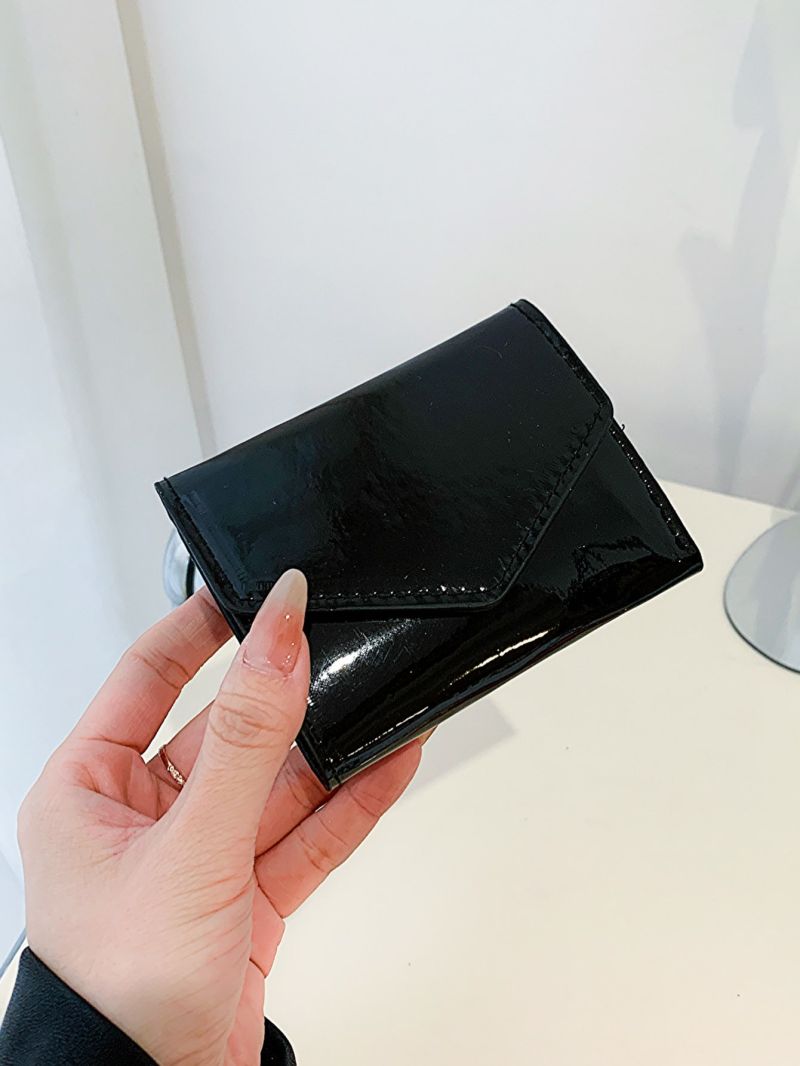 Metallic Flap Small Wallet