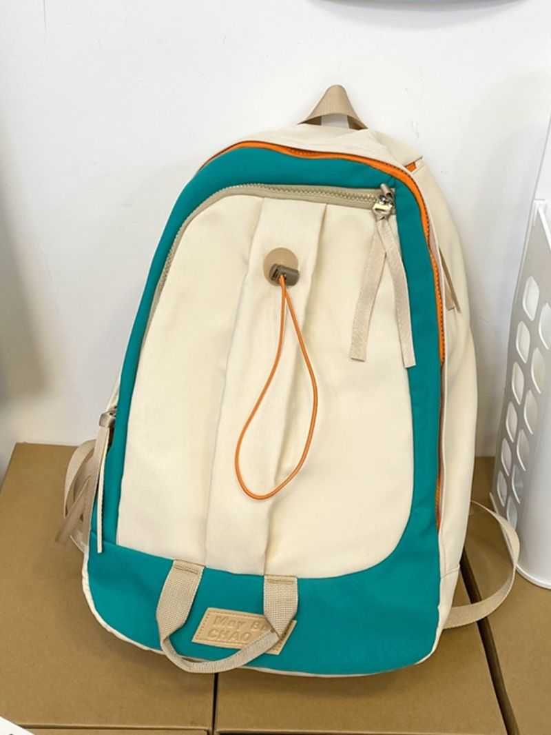 Colorblock Drawstring Design Functional Backpack