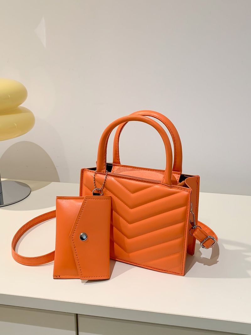 Mini Chevron Square Bag With Coin Purse