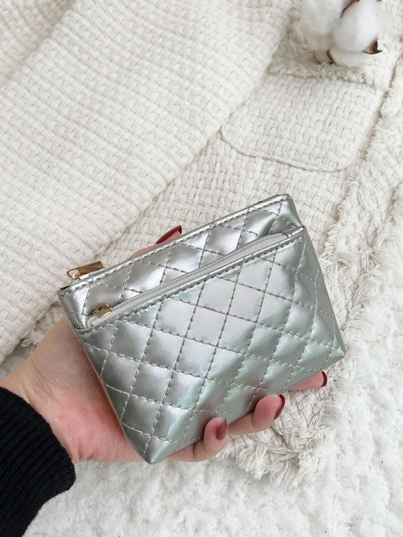 Metallic Argyle Quilted Coin Purse