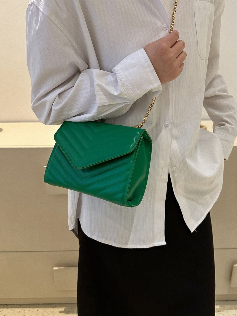 Mini Chevron Quilted Flap Chain Square Bag