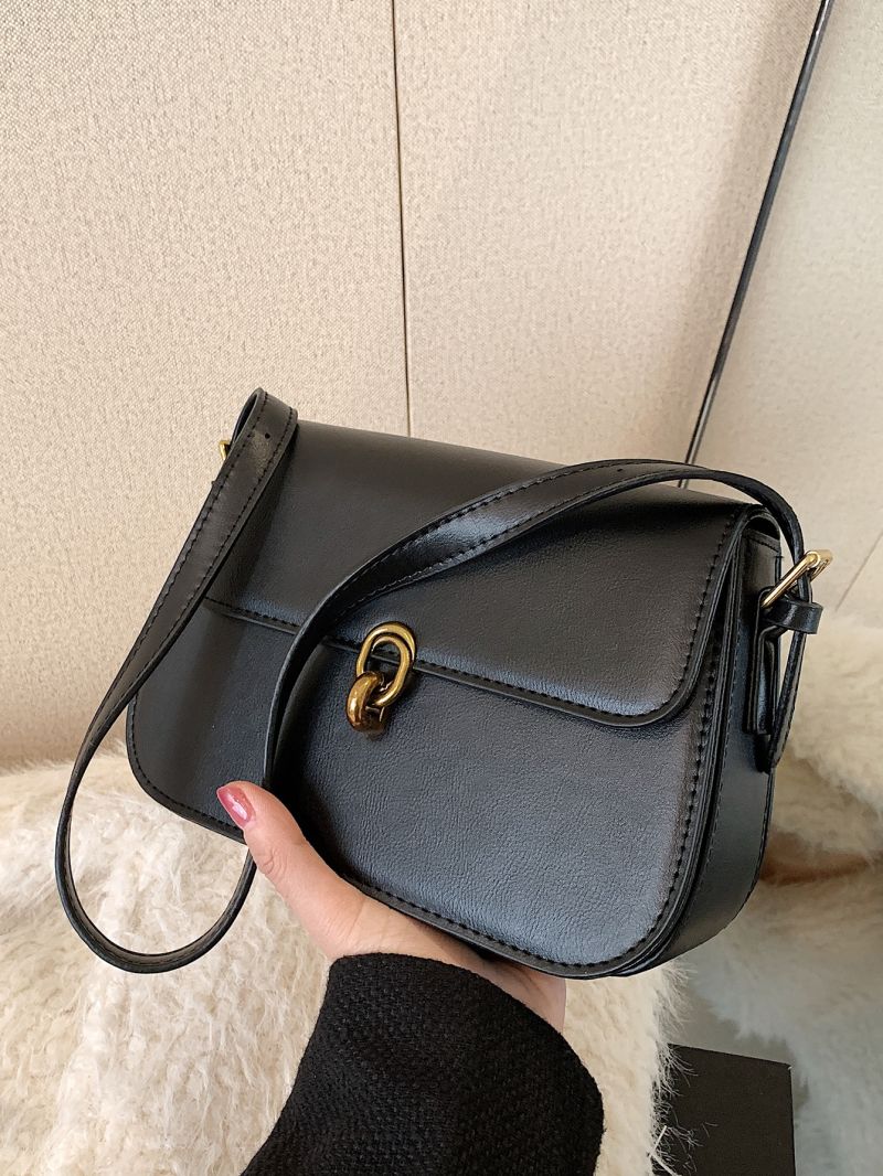 Metal Decor Flap Saddle Bag