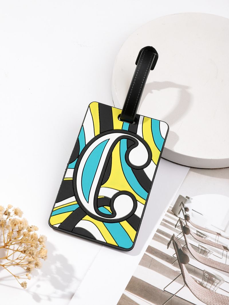 Colorblock Geometric Graphic Luggage Tag