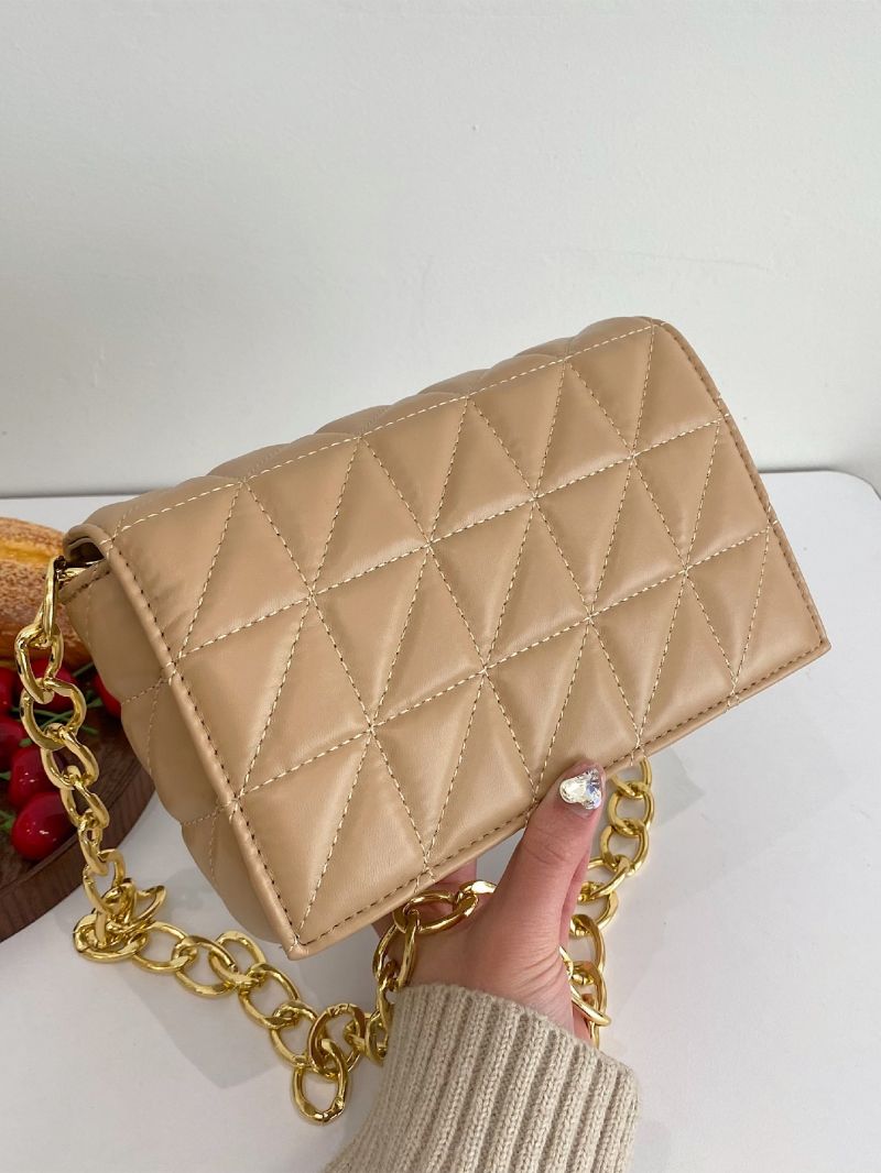 Quilted Flap Chain Square Bag