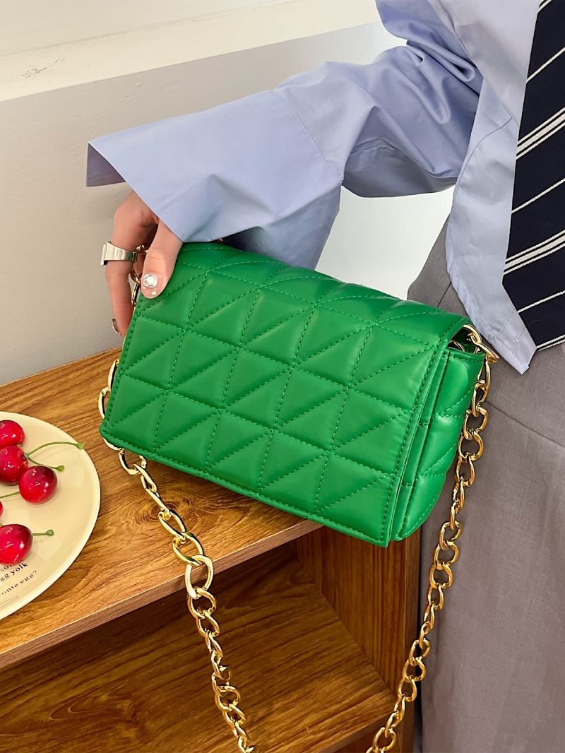 Quilted Flap Chain Square Bag