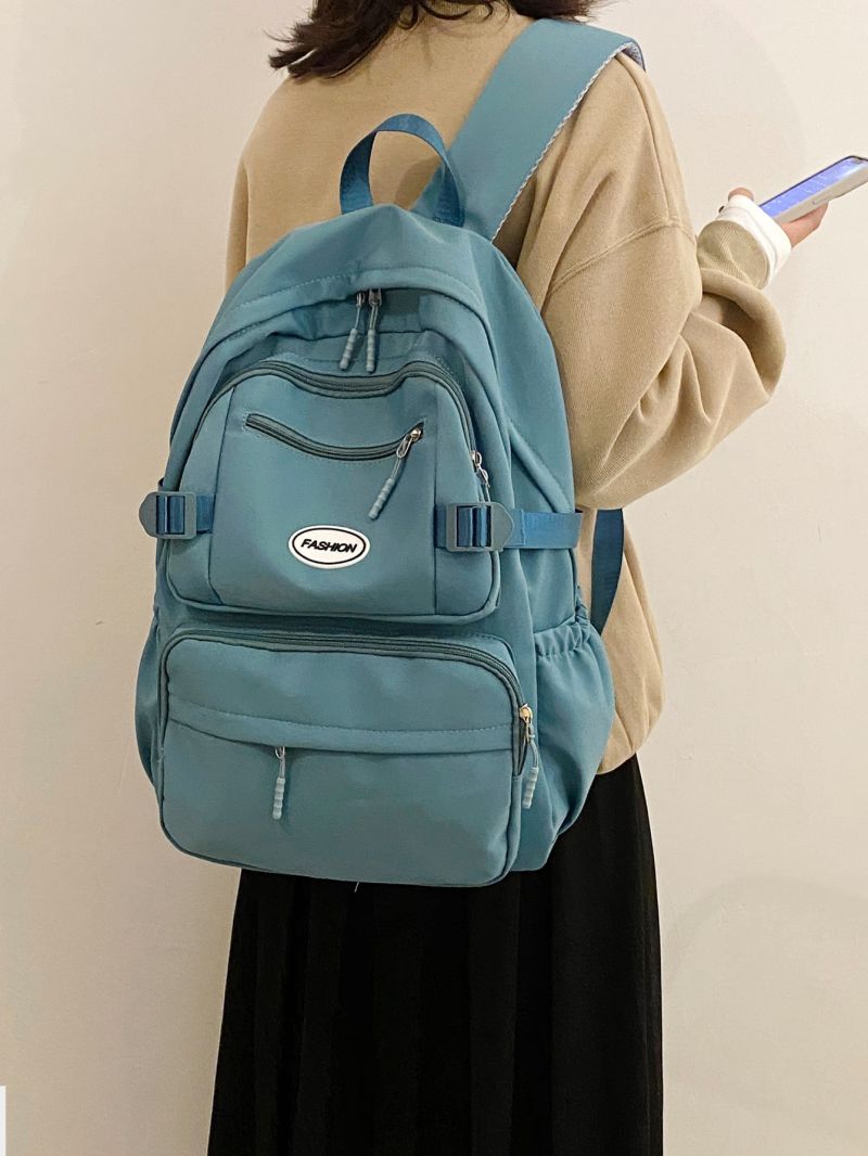 Letter Patch Decor Classic Backpack