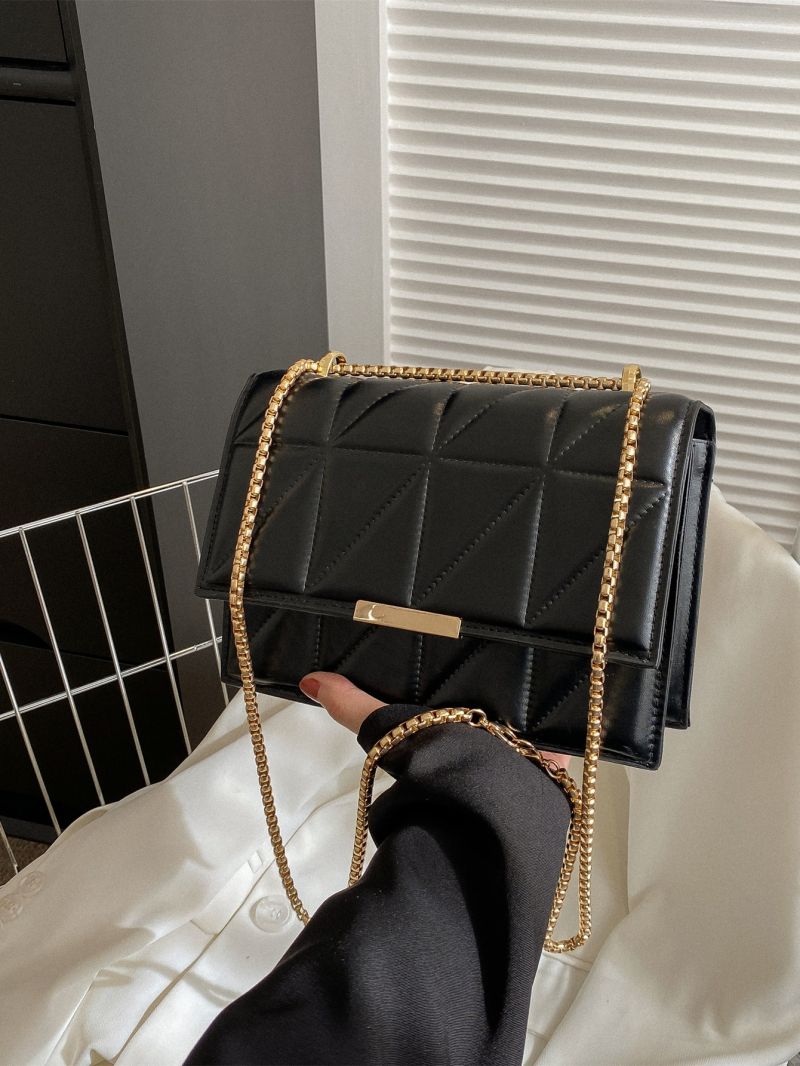 Quilted Flap Chain Square Bag