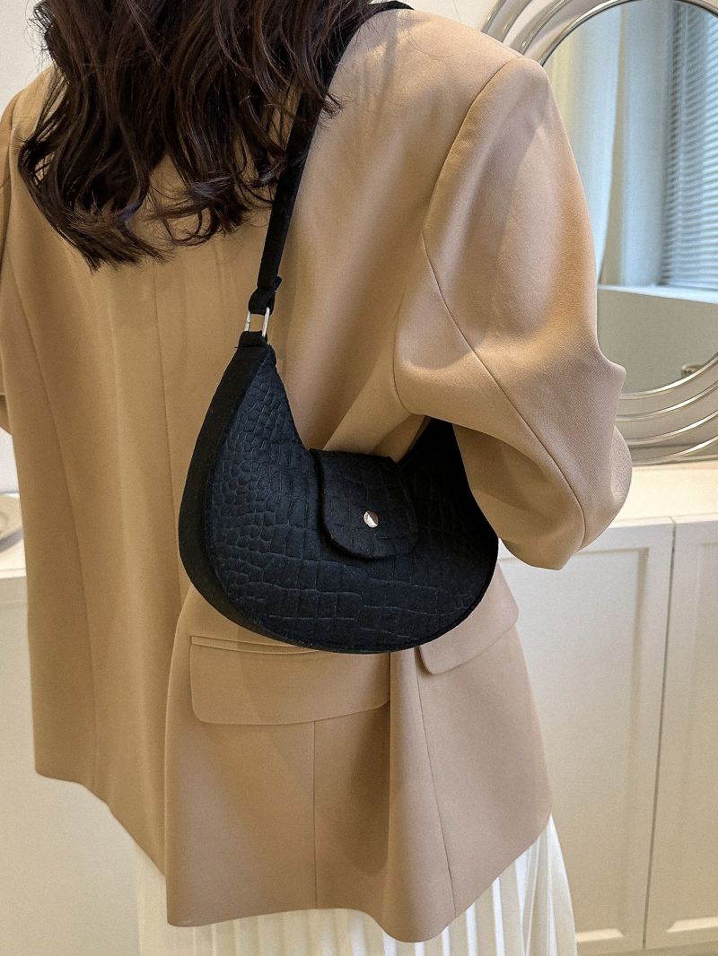 Crocodile Embossed Hobo Bag