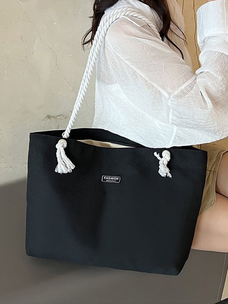 Letter Patch Decor Shopper Bag