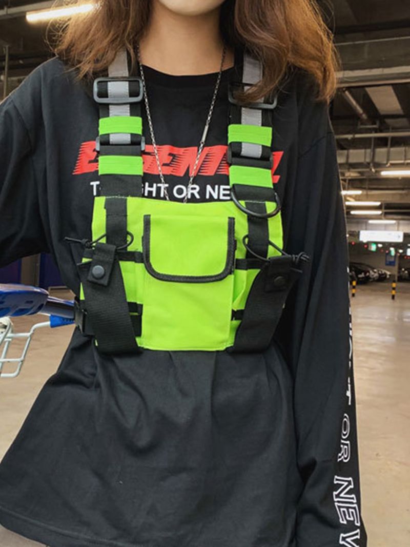 Streetwear Bag Unisex Black Functional Chest Rig Bag Adjustable Vest Hip-hop Chest Bag Woman Fashion Waist Pack