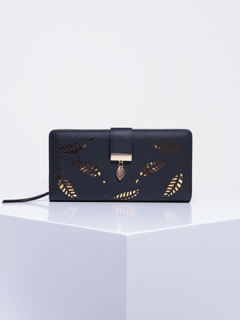 Hollow Out Leaf Graphic Long Wallet