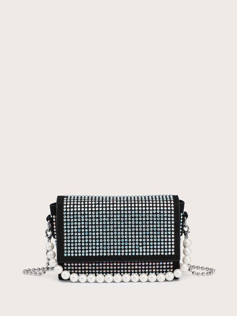 Mini Rhinestone Decor Chain Evening Bag