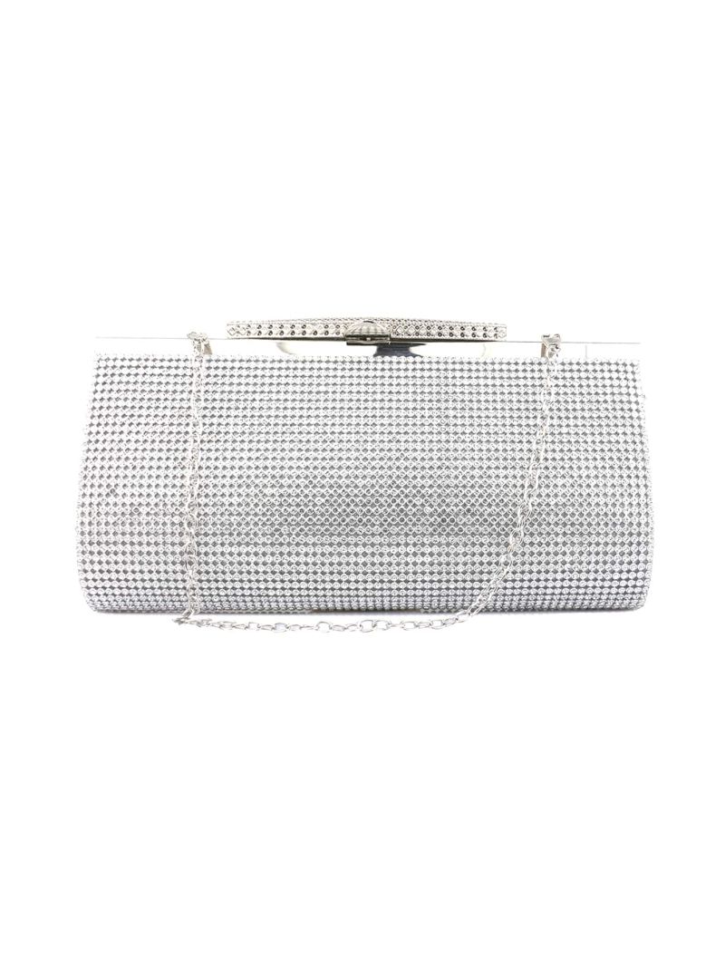 Rhinestone Decor Chain Square Bag