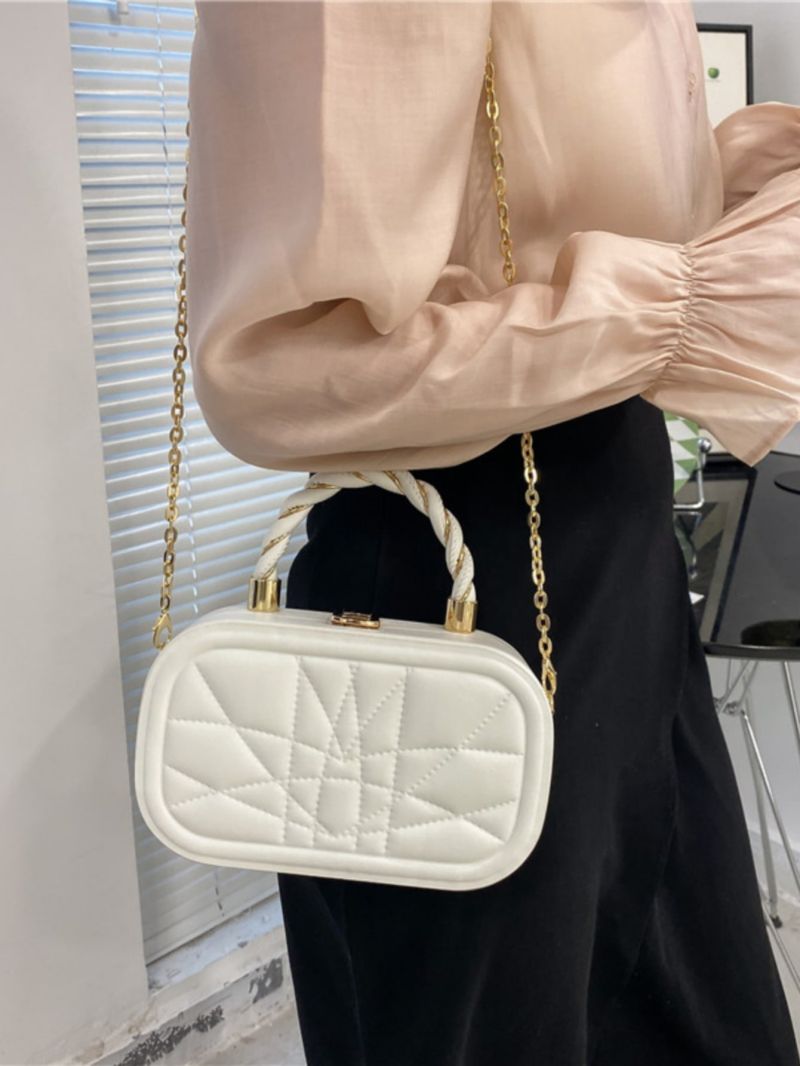 Mini Quilted Pattern Chain Box Bag
