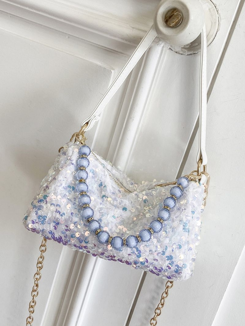 Mini Sequin Decor Chain Hobo Bag