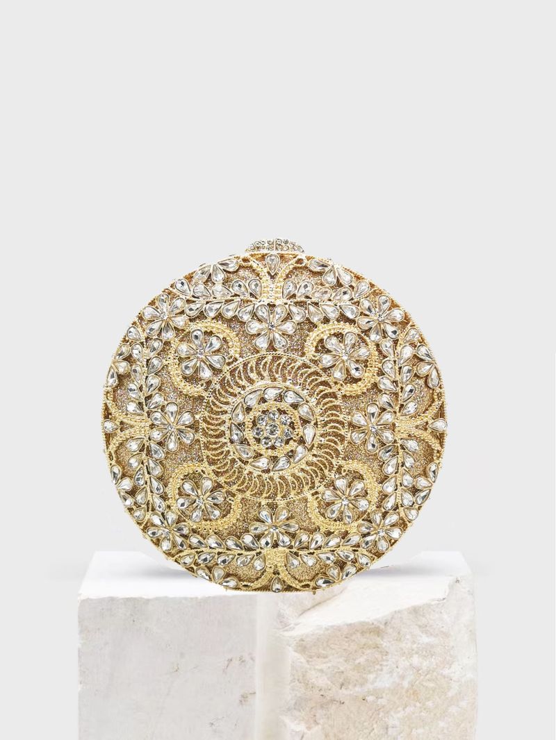 Mini Rhinestone Decor Chain Circle Bag