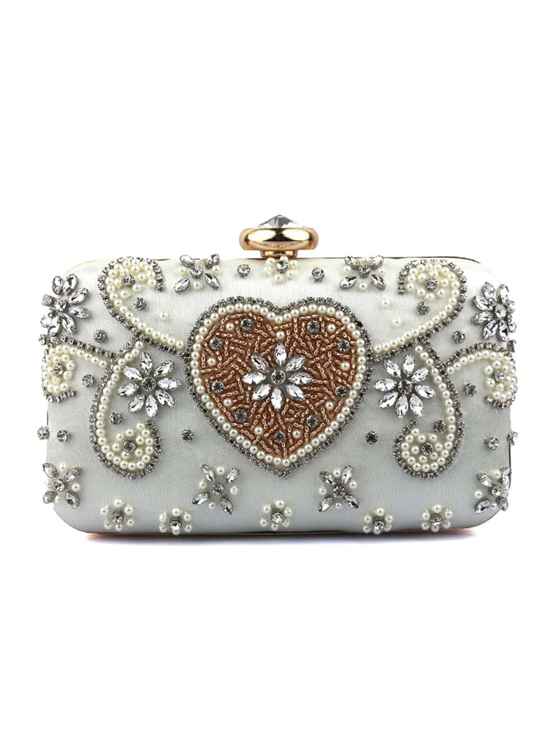 Mini Rhinestone & Faux Pearl Decor Box Bag