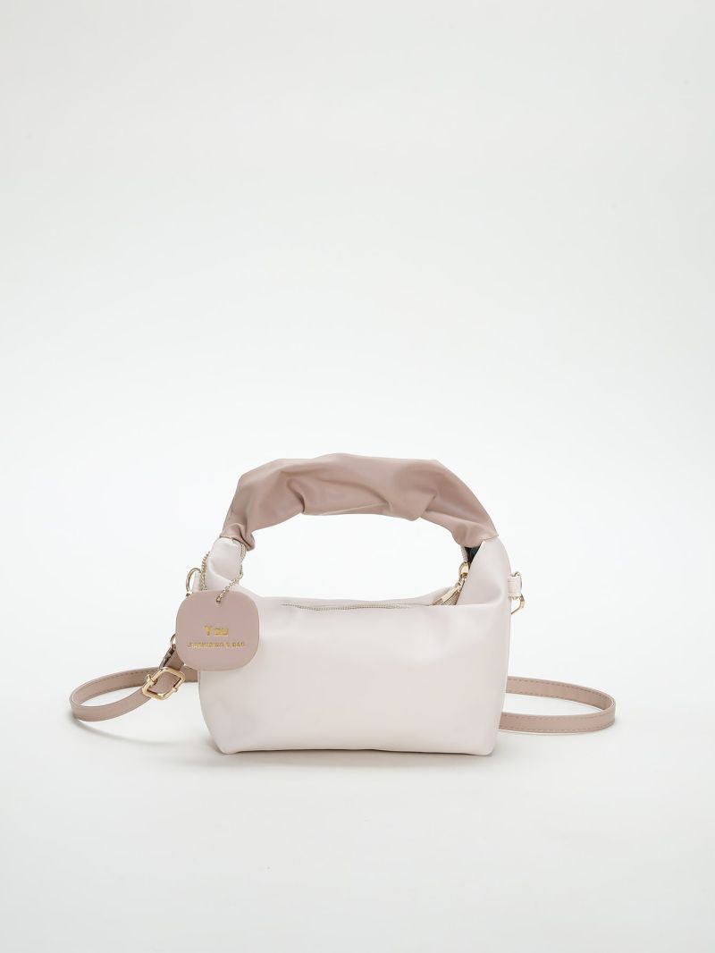 Mini Ruched Top Handle Square Bag