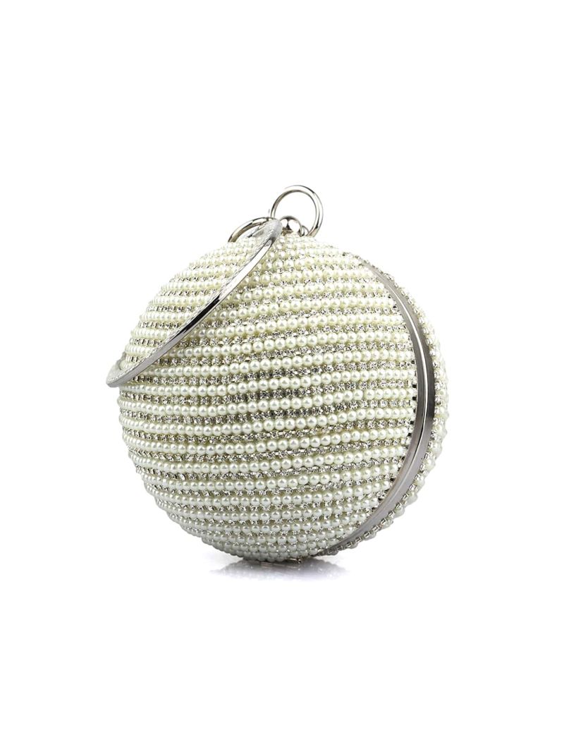 Mini Rhinestone & Pearl Decor Circle Bag