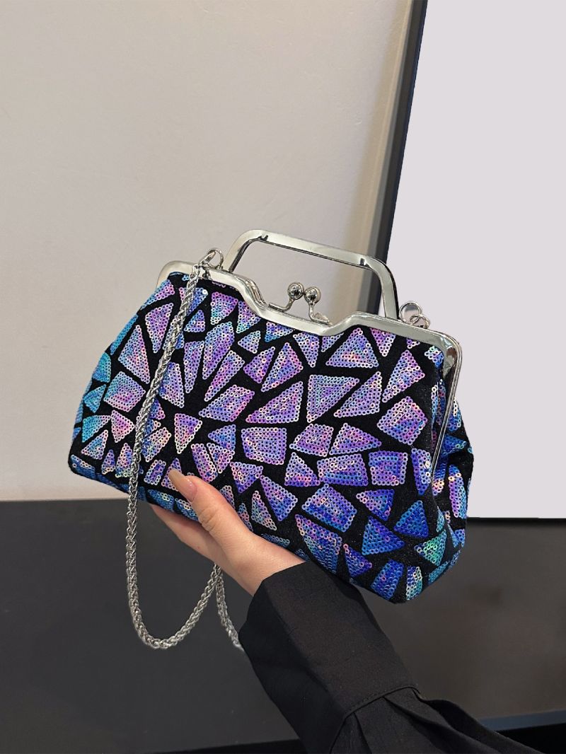 Geometric Pattern Chain Square Bag