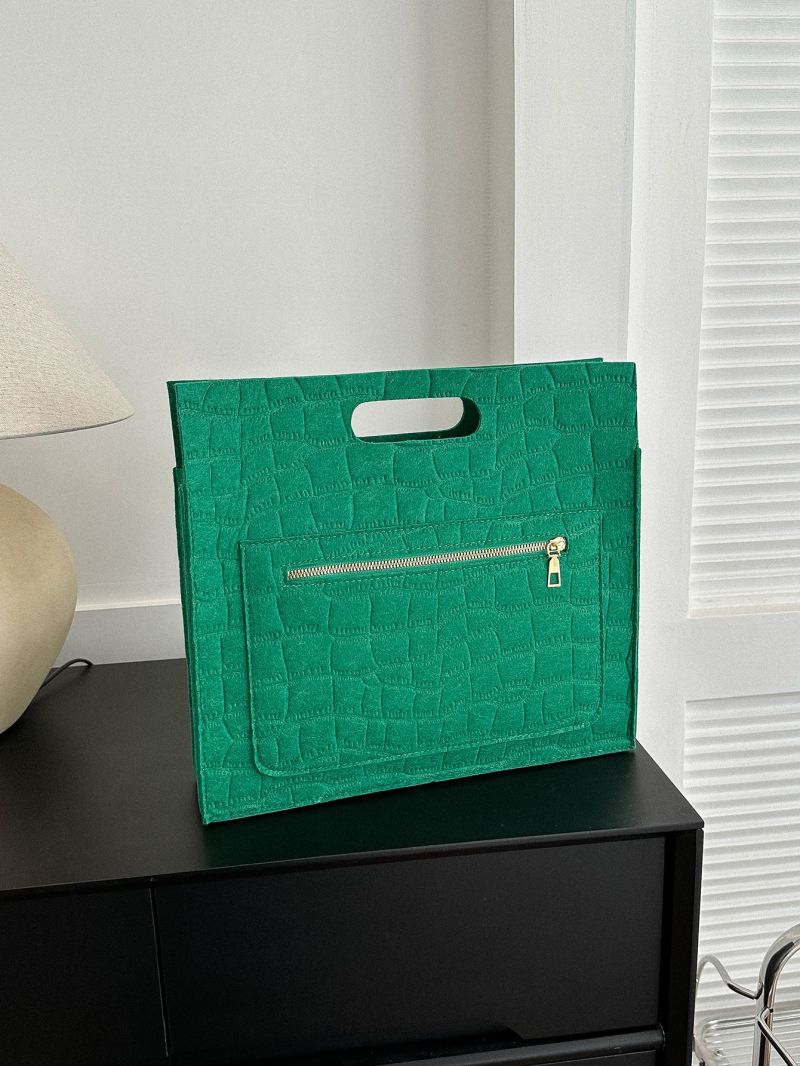 Crocodile Embossed Square Bag
