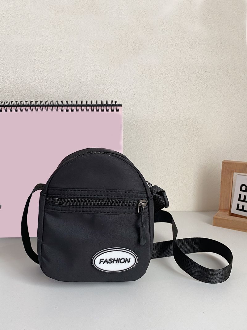 Mini Letter Patch Decor Crossbody Bag