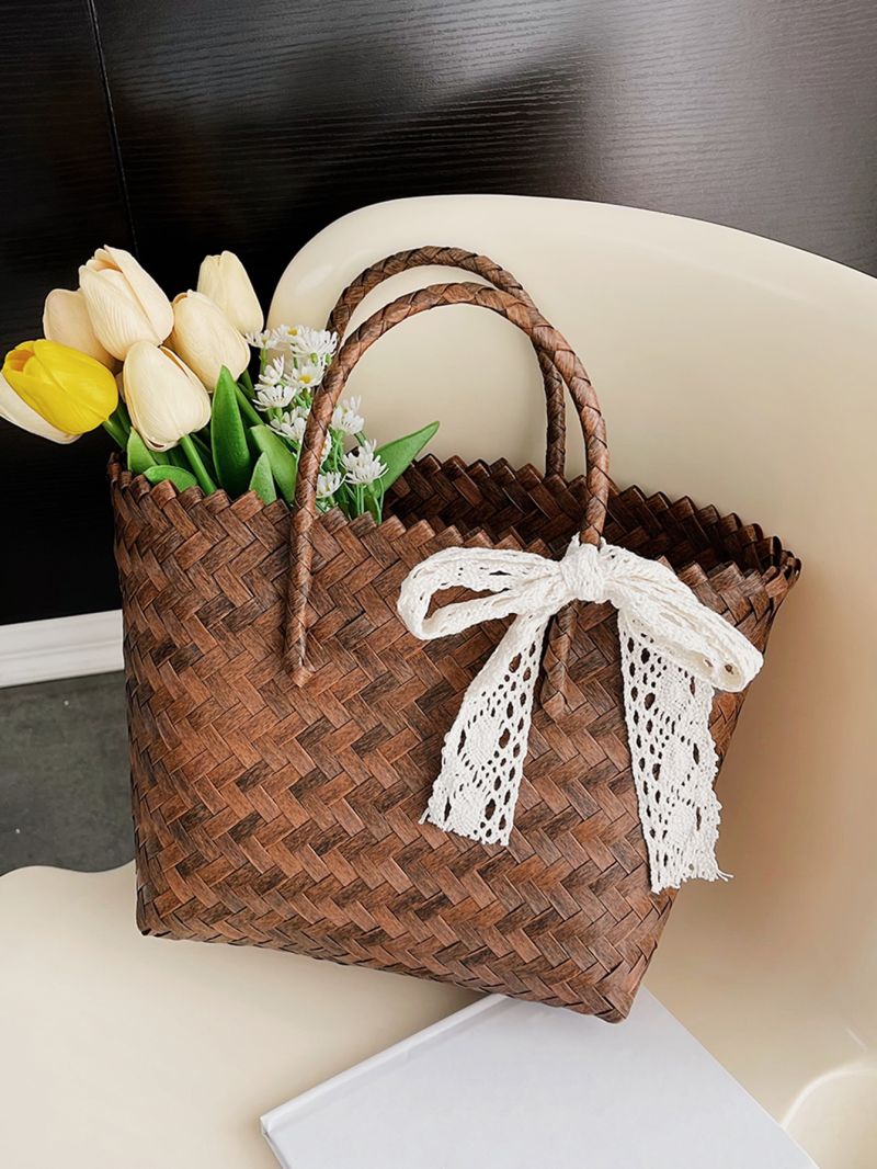 Twilly Scarf Decor Straw Bag