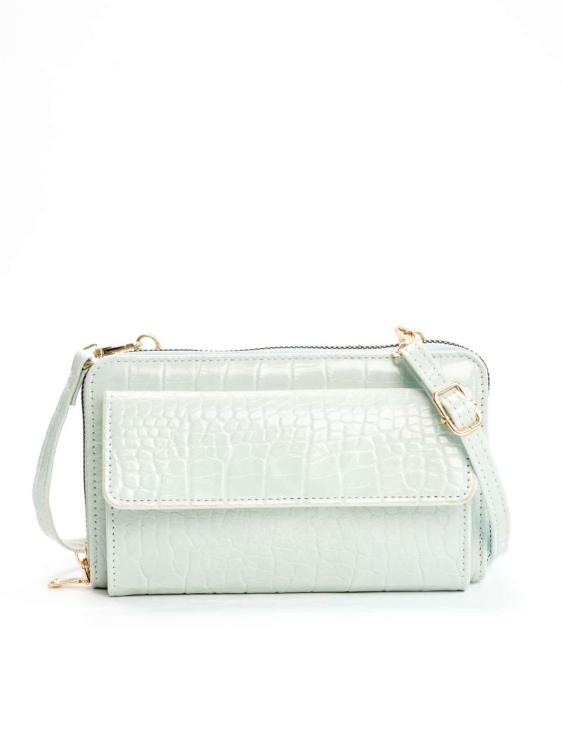 Crocodile Embossed Flap Phone Wallet