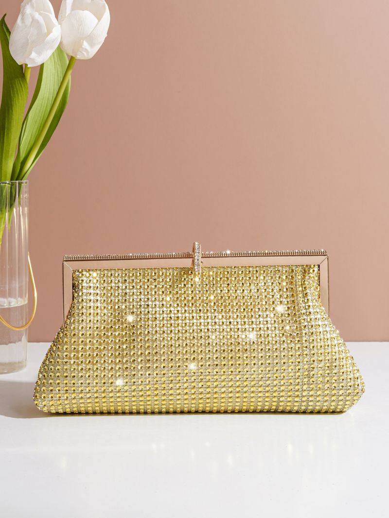 Rhinestone Decor Square Bag