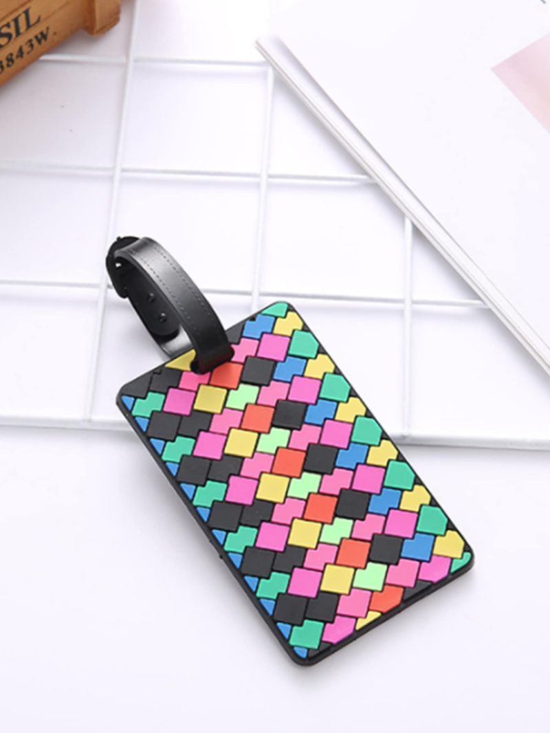 Colorblock Geometric Graphic Luggage Tag