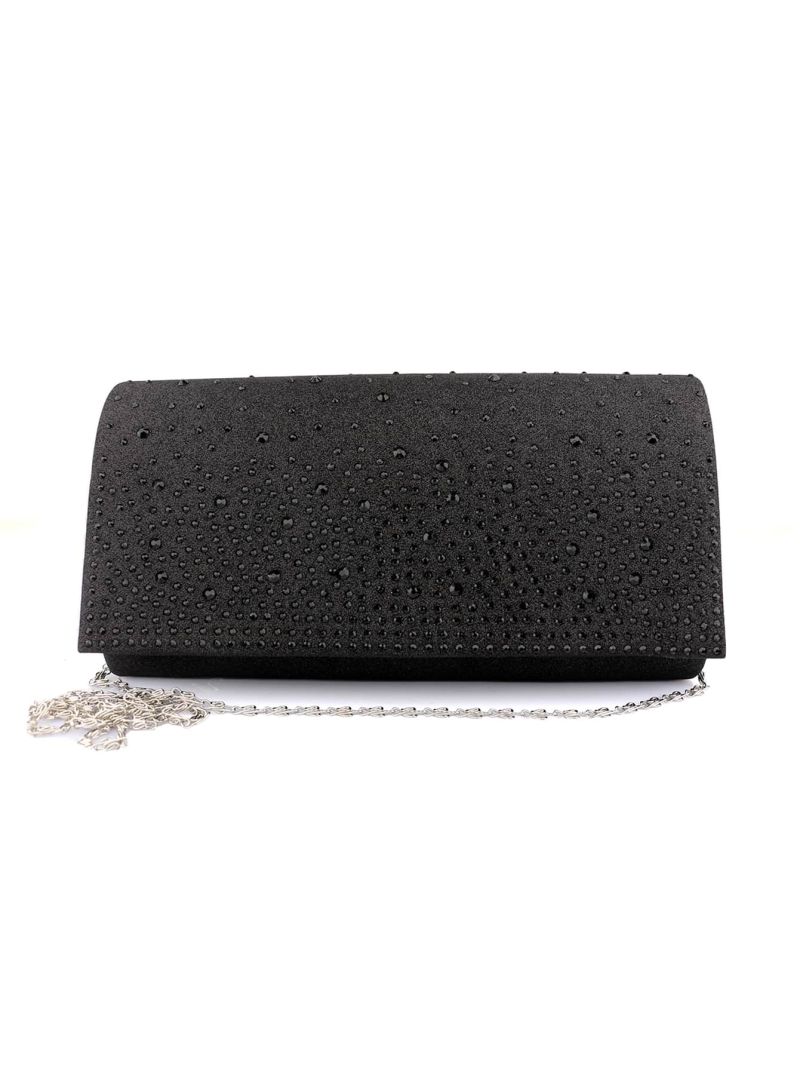 Rhinestone Decor Flap Square Bag