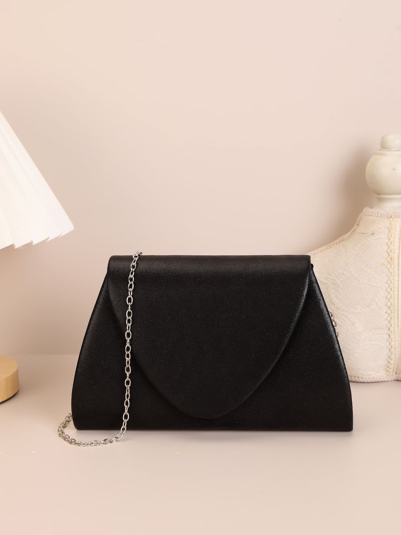 Minimalist Flap Chain Glitter Evening Bag