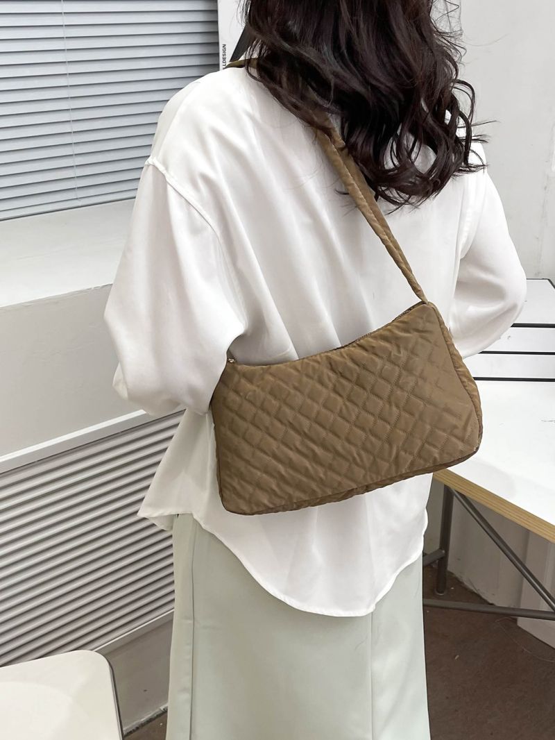 Quilted Detail Baguette Bag