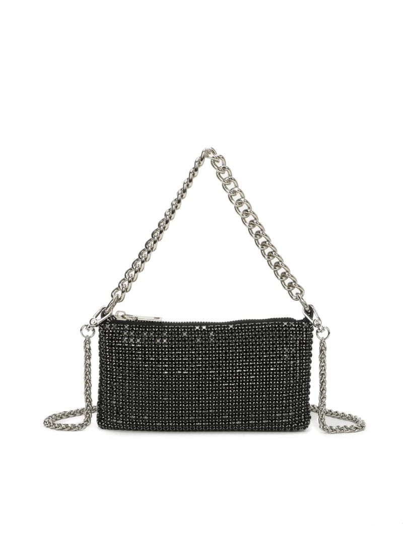 Mini Rhinestone Decor Chain Square Bag