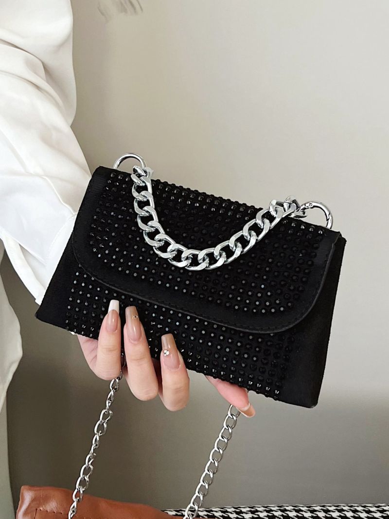 Mini Studded Decor Flap Chain Square Bag