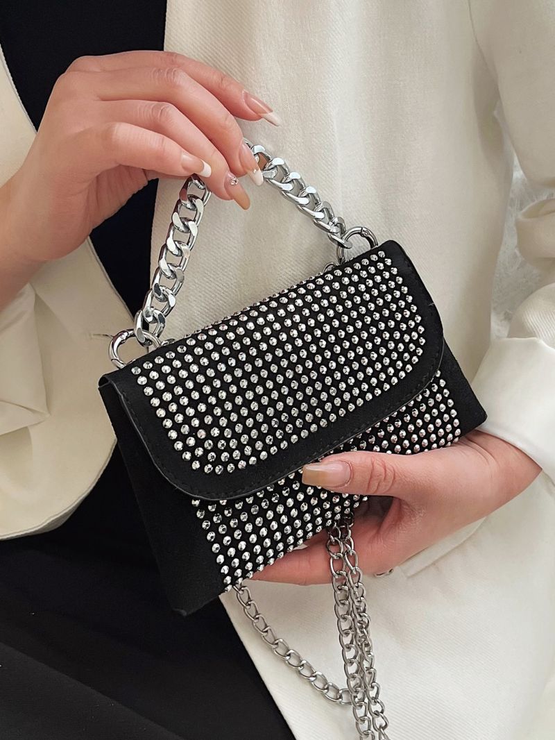 Mini Studded Decor Flap Chain Square Bag
